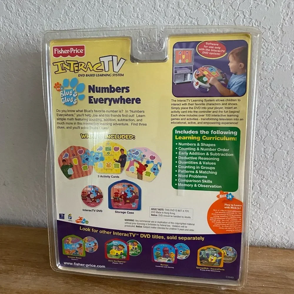 New Fisher Price Interact TV DVD Blues Clues Numbers Everywhere